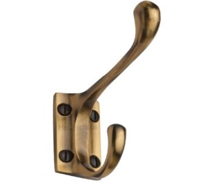 Heritage Brass Hat & Coat Hook (86mm Projection), Antique Brass