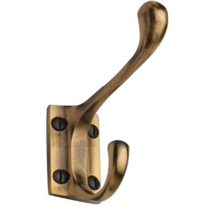Heritage Brass Hat & Coat Hook (86mm Projection), Antique Brass