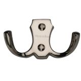 Heritage Brass Double Robe Hook (78mm Width), Polished Nickel