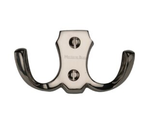 Heritage Brass Double Robe Hook (78mm Width), Polished Nickel