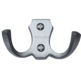 Heritage Brass Double Robe Hook (78mm Width), Satin Chrome