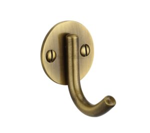 Heritage Brass Modern Single Robe Hook (52mm Height), Antique Brass