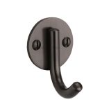 Heritage Brass Modern Single Robe Hook (52mm Height), Matt Bronze