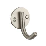Heritage Brass Modern Single Robe Hook (52mm Height), Satin Nickel
