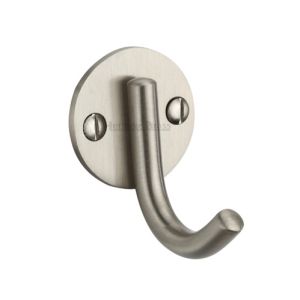 Heritage Brass Modern Single Robe Hook (52mm Height), Satin Nickel
