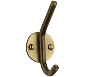 Heritage Brass Modern Hat & Coat Hook (90mm Height), Antique Brass