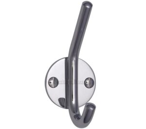 Heritage Brass Modern Hat & Coat Hook (90mm Height), Polished Chrome