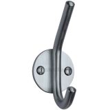 Heritage Brass Modern Hat & Coat Hook (90mm Height), Satin Chrome