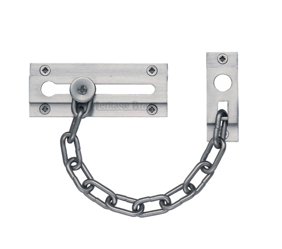 Heritage Brass Door Chain (100mm), Satin Chrome
