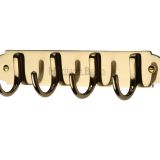 Heritage Brass Coat Hooks On Plate (223mm Width), Polished Brass