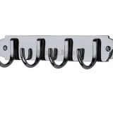 Heritage Brass Coat Hooks On Plate (223mm Width), Polished Chrome