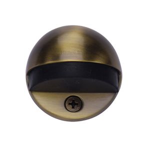 Heritage Brass Oval Floor Mounted Door Stop (47mm Diameter), Antique Brass