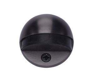 Heritage Brass Oval Floor Mounted Door Stop (47mm Diameter), Matt Bronze