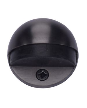 Heritage Brass Oval Floor Mounted Door Stop (47mm Diameter), Matt Bronze