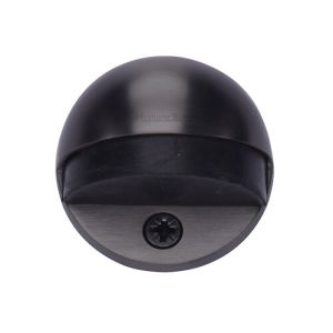 Heritage Brass Oval Floor Mounted Door Stop (47mm Diameter), Matt Bronze