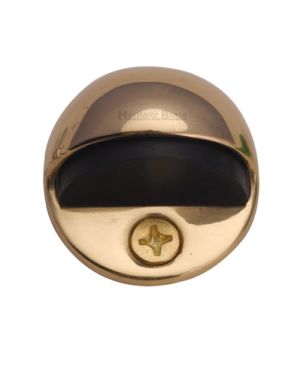 Heritage Brass Oval Floor Mounted Door Stop (47mm Diameter), Polished Brass