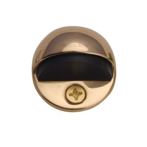 Heritage Brass Oval Floor Mounted Door Stop (47mm Diameter), Polished Brass
