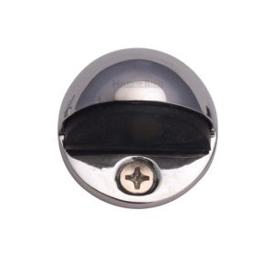 Heritage Brass Oval Floor Mounted Door Stop (47mm Diameter), Polished Chrome