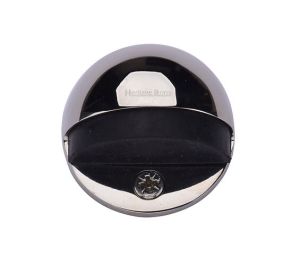 Heritage Brass Oval Floor Mounted Door Stop (47mm Diameter), Polished Nickel