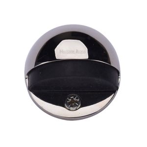 Heritage Brass Oval Floor Mounted Door Stop (47mm Diameter), Polished Nickel