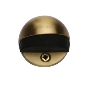 Heritage Brass Oval Floor Mounted Door Stop (47mm Diameter), Satin Brass