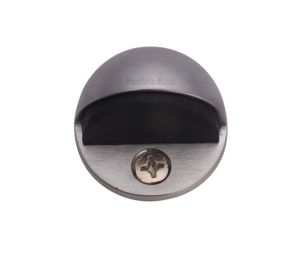 Heritage Brass Oval Floor Mounted Door Stop (47mm Diameter), Satin Chrome