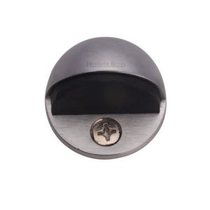 Heritage Brass Oval Floor Mounted Door Stop (47mm Diameter), Satin Chrome