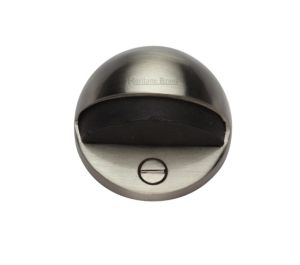 Heritage Brass Oval Floor Mounted Door Stop (47mm Diameter), Satin Nickel