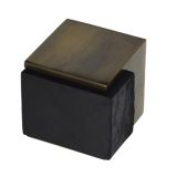 Heritage Brass Square Floor Mounted Door Stop (38mm x 38mm), Antique Brass