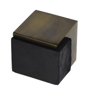 Heritage Brass Square Floor Mounted Door Stop (38mm x 38mm), Antique Brass