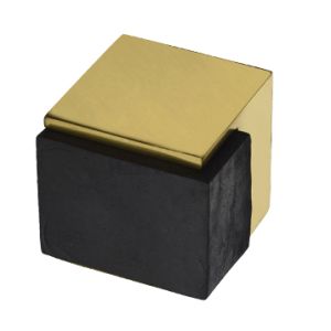 Heritage Brass Square Floor Mounted Door Stop (38mm x 38mm), Polished Brass