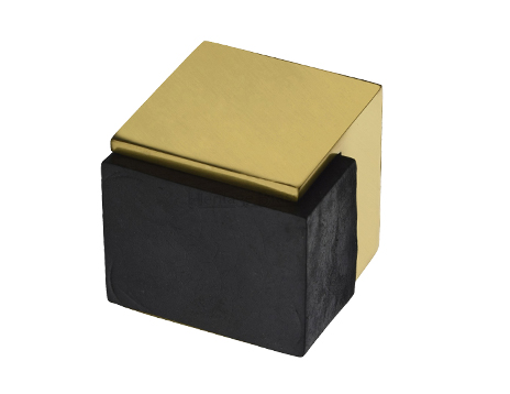 Heritage Brass Square Floor Mounted Door Stop (38mm x 38mm), Polished Brass
