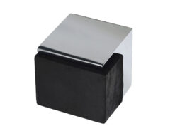 Heritage Brass Square Floor Mounted Door Stop (38mm x 38mm), Polished Chrome