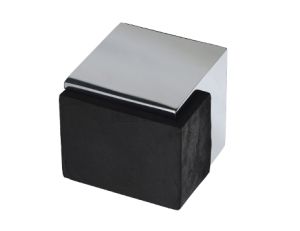 Heritage Brass Square Floor Mounted Door Stop (38mm x 38mm), Polished Chrome