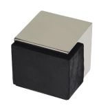 Heritage Brass Square Floor Mounted Door Stop (38mm x 38mm), Polished Nickel