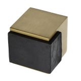 Heritage Brass Square Floor Mounted Door Stop (38mm x 38mm), Satin Brass