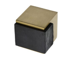 Heritage Brass Square Floor Mounted Door Stop (38mm x 38mm), Satin Brass