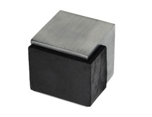 Heritage Brass Square Floor Mounted Door Stop (38mm x 38mm), Satin Chrome