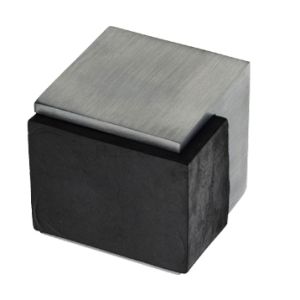 Heritage Brass Square Floor Mounted Door Stop (38mm x 38mm), Satin Chrome