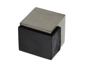 Heritage Brass Square Floor Mounted Door Stop (38mm x 38mm), Satin Nickel