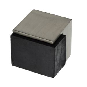 Heritage Brass Square Floor Mounted Door Stop (38mm x 38mm), Satin Nickel