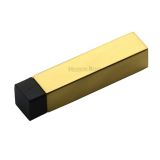 Heritage Brass Square Wall Mounted Door Stop Without Rose (76mm), Polished Brass