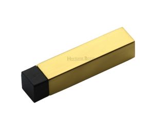 Heritage Brass Square Wall Mounted Door Stop Without Rose (76mm), Polished Brass