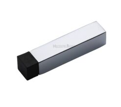 Heritage Brass Square Wall Mounted Door Stop Without Rose (76mm), Polished Chrome