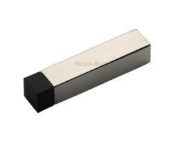 Heritage Brass Square Wall Mounted Door Stop Without Rose (76mm), Polished Nickel