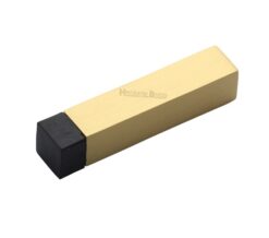 Heritage Brass Square Wall Mounted Door Stop Without Rose (76mm), Satin Brass
