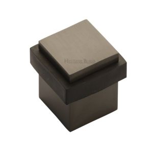 Heritage Brass Square Floor Mounted Door Stop (30mm x 30mm), Matt Bronze