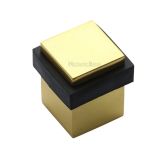 Heritage Brass Square Floor Mounted Door Stop (30mm x 30mm), Polished Brass