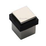 Heritage Brass Square Floor Mounted Door Stop (30mm x 30mm), Polished Nickel