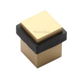 Heritage Brass Square Floor Mounted Door Stop (30mm x 30mm), Satin Brass